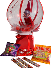 Load image into Gallery viewer, Large 18” personalised elf balloon with sweet treats inside