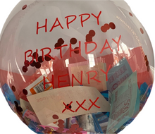 Load image into Gallery viewer, Personalised Balloon with Retro Sweets inside