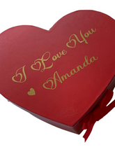 Load image into Gallery viewer, Personalised lindor heart box with red roses
