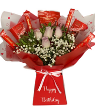 Load image into Gallery viewer, Fresh flower & lindor chocolate bouquet