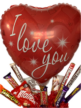 Load image into Gallery viewer, I love you balloon chocolate basket