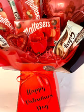 Load image into Gallery viewer, Valentines heart balloon chocolate bouquet