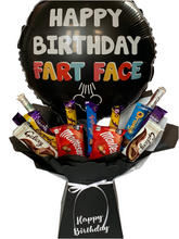 Load image into Gallery viewer, Xl Birthday Fart Face 18” balloon gifts chocolate bouquet