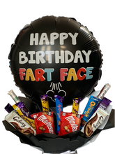Load image into Gallery viewer, Xl Birthday Fart Face 18” balloon gifts chocolate bouquet