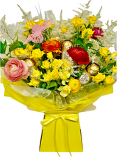 Load image into Gallery viewer, Spring fresh flowers personalised chocolate bouquet