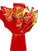 Load image into Gallery viewer, Luxury unique Personalised lindor chocolates bouquet with personalised chocolate topper