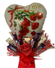 Load image into Gallery viewer, Xl valentines balloon chocolate bouquet