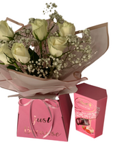 Load image into Gallery viewer, Beautiful fresh flower bouquet we itch chocolate delights- personalised gift for any celebration