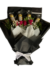 Load image into Gallery viewer, Fresh cut flowers & chocolate hand held bouquet