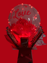 Load image into Gallery viewer, Light up valentines I love you balloon chocolate bouquet