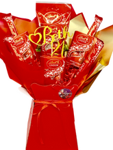 Load image into Gallery viewer, Luxury unique Personalised lindor chocolates bouquet with personalised chocolate topper