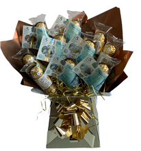 Load image into Gallery viewer, Ferrero rocher chocolate bouquet/ real cash