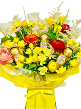 Load image into Gallery viewer, Spring fresh flowers personalised chocolate bouquet