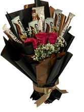 Load image into Gallery viewer, Fresh flowers with galaxy chocolate bouquet