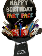 Load image into Gallery viewer, Xl Birthday Fart Face 18” balloon gifts chocolate bouquet