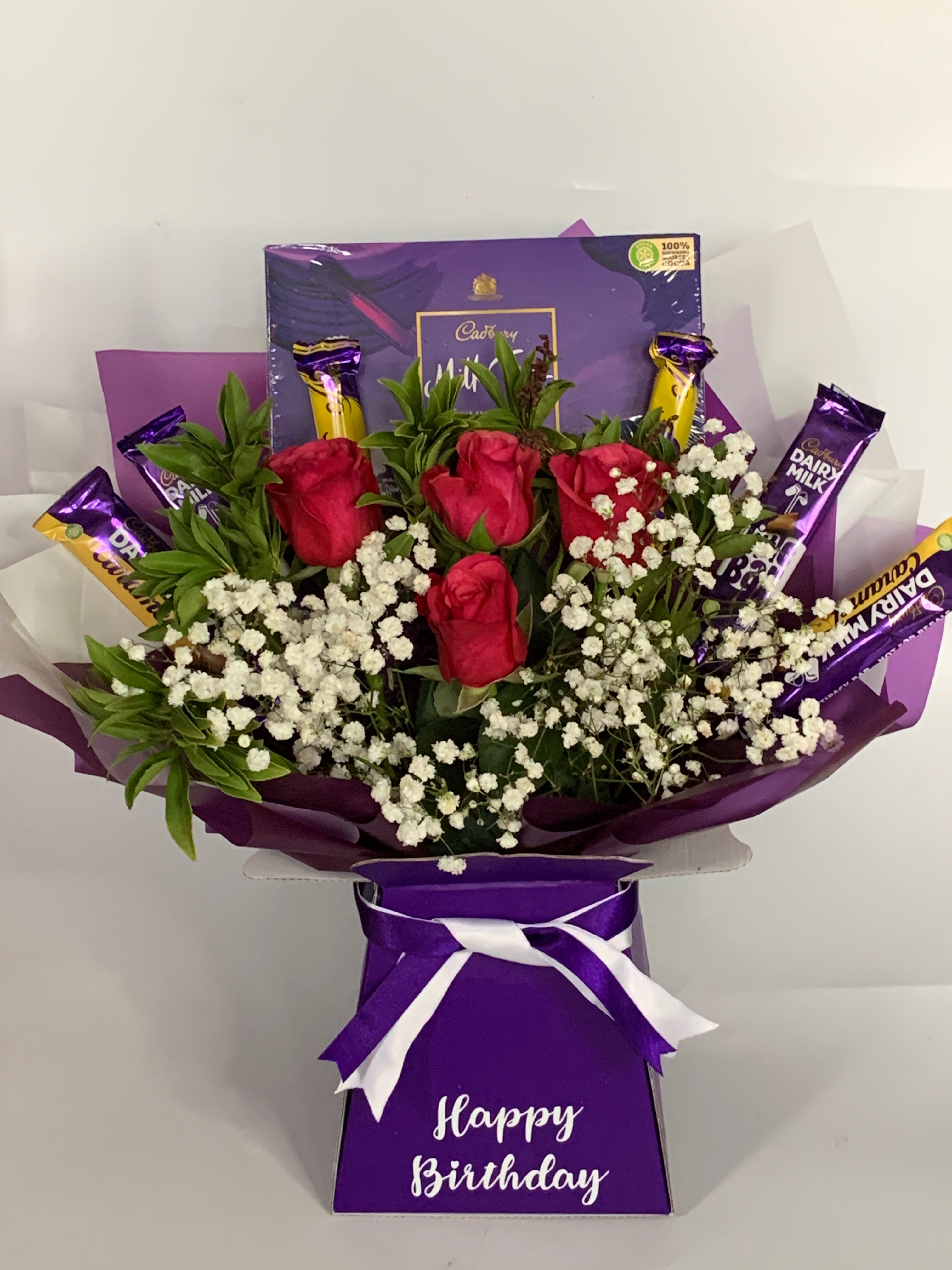 Flower bouquet with chocolate deals
