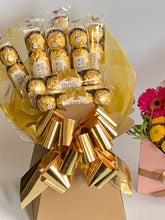 Load image into Gallery viewer, Fresh flowers & luxury Ferrero rocher chocolate bouquet