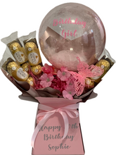 Load image into Gallery viewer, Personalised pink balloon- Ferrero Rocher chocolate gift
