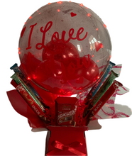 Load image into Gallery viewer, Light up valentines I love you balloon chocolate bouquet
