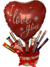 Load image into Gallery viewer, I love you balloon chocolate basket
