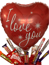 Load image into Gallery viewer, I love you balloon chocolate basket
