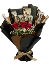 Load image into Gallery viewer, Fresh flowers with galaxy chocolate bouquet
