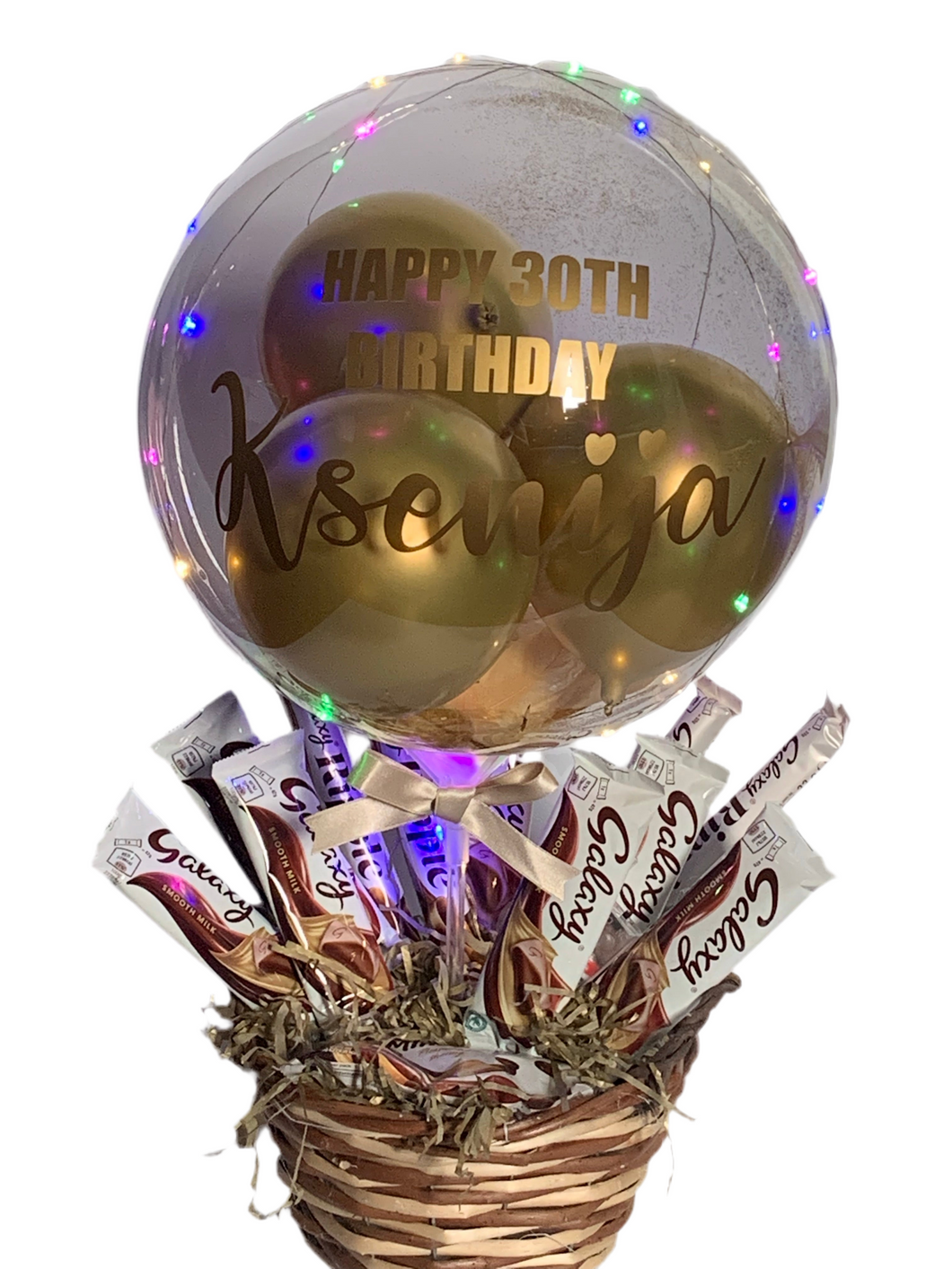 Personalised Light up galaxy chocolate basket