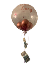 Load image into Gallery viewer, Personalised balloon gifts pop out the box balloon with real cash
