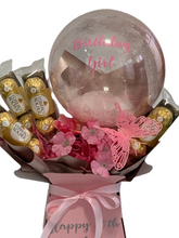 Load image into Gallery viewer, Personalised pink balloon- Ferrero Rocher chocolate gift

