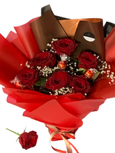 Load image into Gallery viewer, Fresh flowers with lindor chocolates
