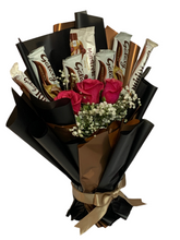 Load image into Gallery viewer, Fresh flowers with galaxy chocolate bouquet
