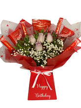 Load image into Gallery viewer, Fresh flower &amp; lindor chocolate bouquet
