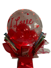 Load image into Gallery viewer, Light up valentines I love you balloon chocolate bouquet
