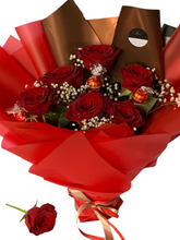 Load image into Gallery viewer, Fresh flowers with lindor chocolates
