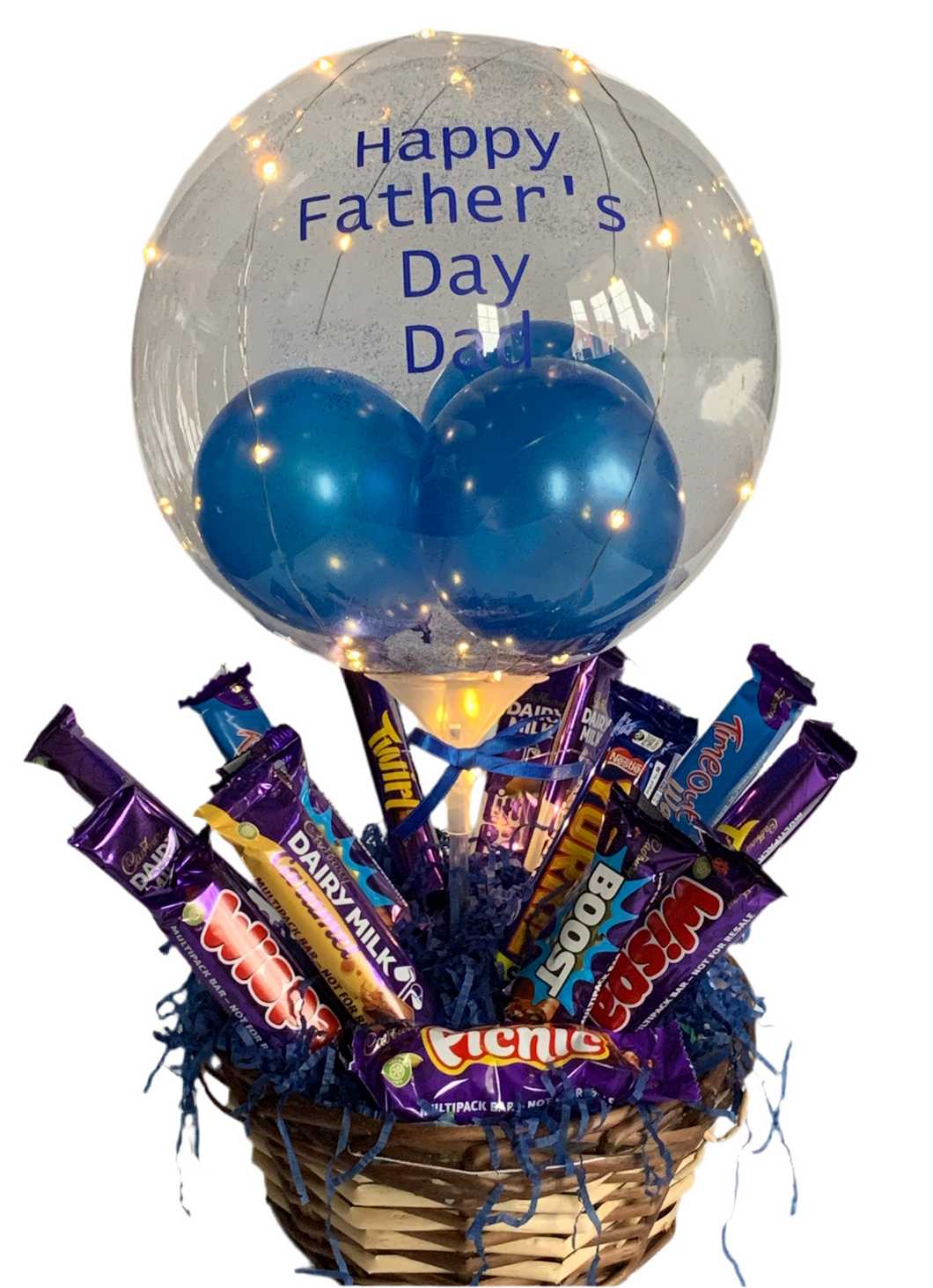 Light up Father’s Day balloon chocolate basket