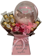 Load image into Gallery viewer, Personalised pink balloon- Ferrero Rocher chocolate gift
