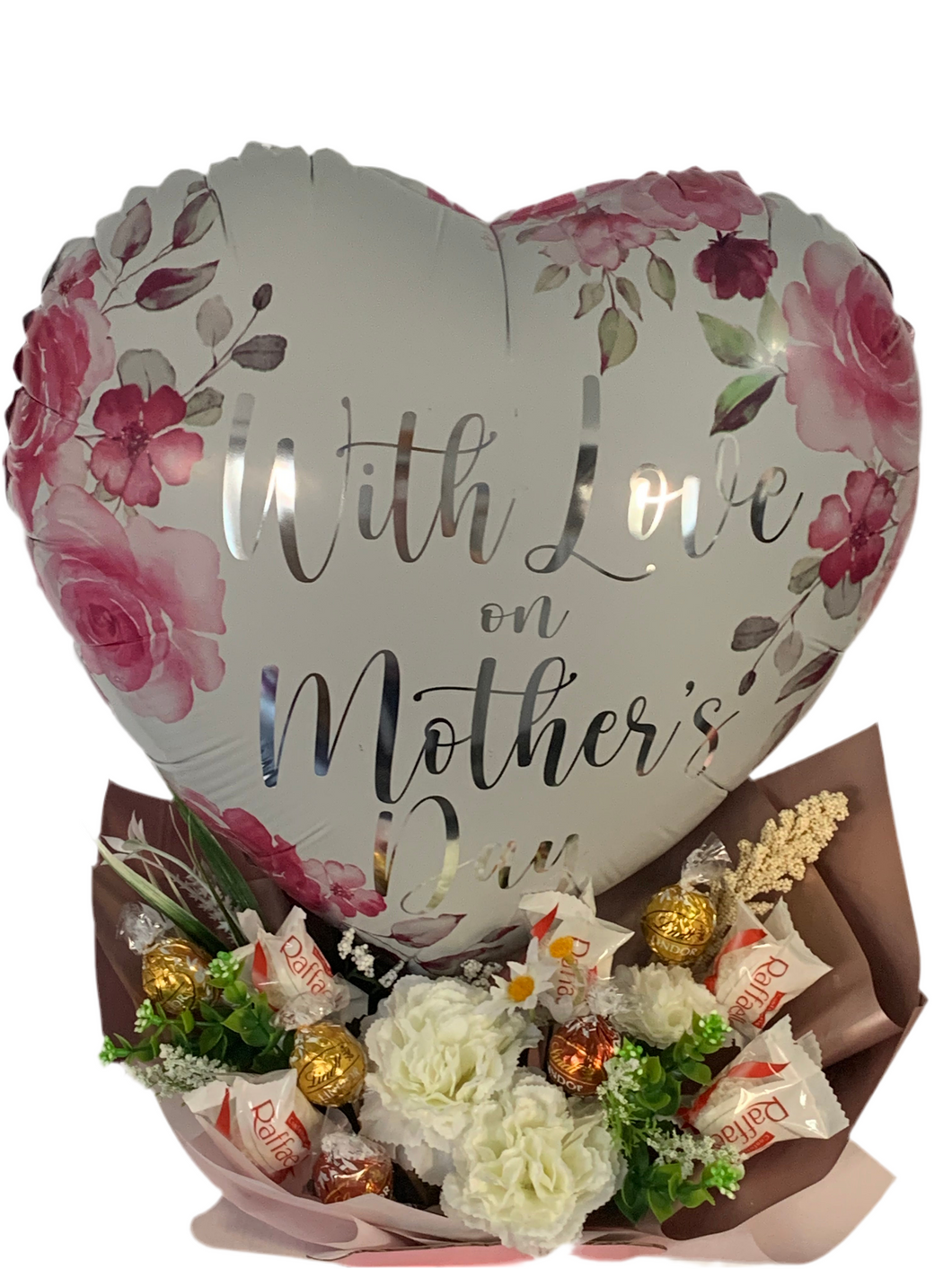 Xl Raffaello and lindor balloon chocolate bouquet