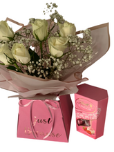 Load image into Gallery viewer, Beautiful fresh flower bouquet we itch chocolate delights- personalised gift for any celebration
