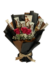 Load image into Gallery viewer, Fresh flowers with galaxy chocolate bouquet
