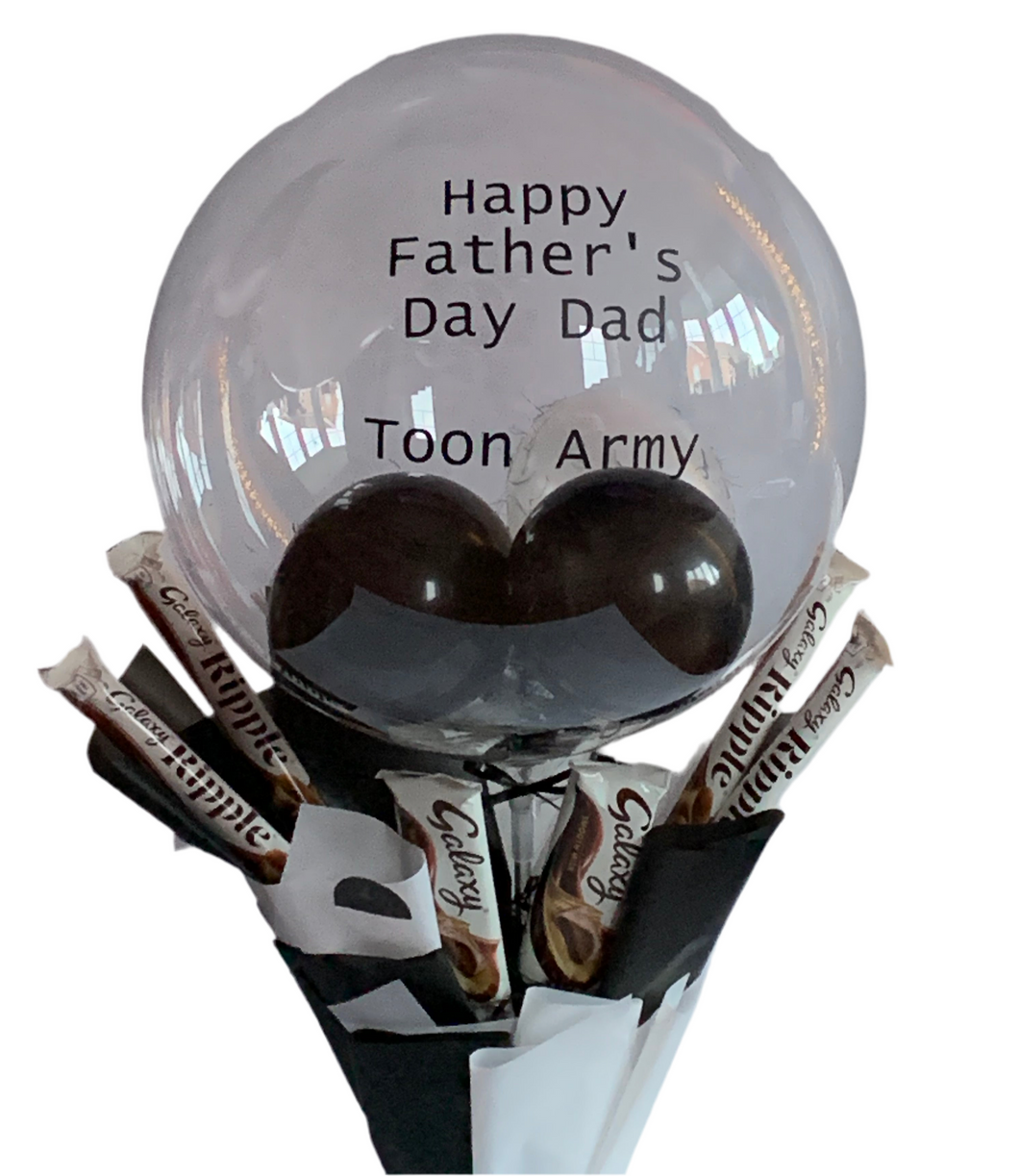 Football themed Father’s Day balloon chocolate bouquet