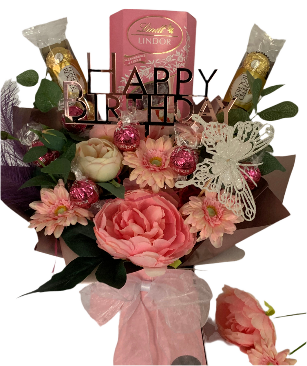 Luxury Birthday Ferrero Rocher and Lindor chocolate bouquet