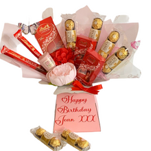 Load image into Gallery viewer, Personalised Yankee Candle, Ferrero Rocher &amp; Lindor chocolate bouquet
