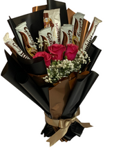 Load image into Gallery viewer, Fresh flowers with galaxy chocolate bouquet
