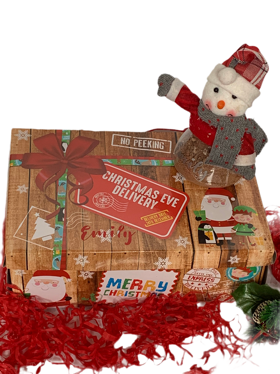 Christmas Eve personalised box full of sweets