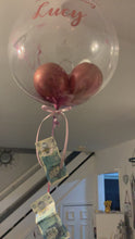 Load and play video in Gallery viewer, Personalised balloon gifts pop out the box balloon with real cash
