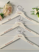 Load image into Gallery viewer, Wedding/prom personalised dress hangers/ wooden hangers
