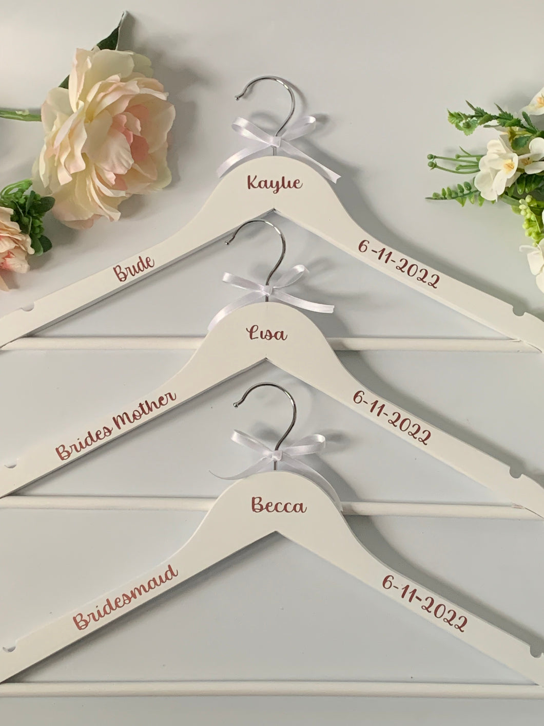 Wedding/prom personalised dress hangers/ wooden hangers