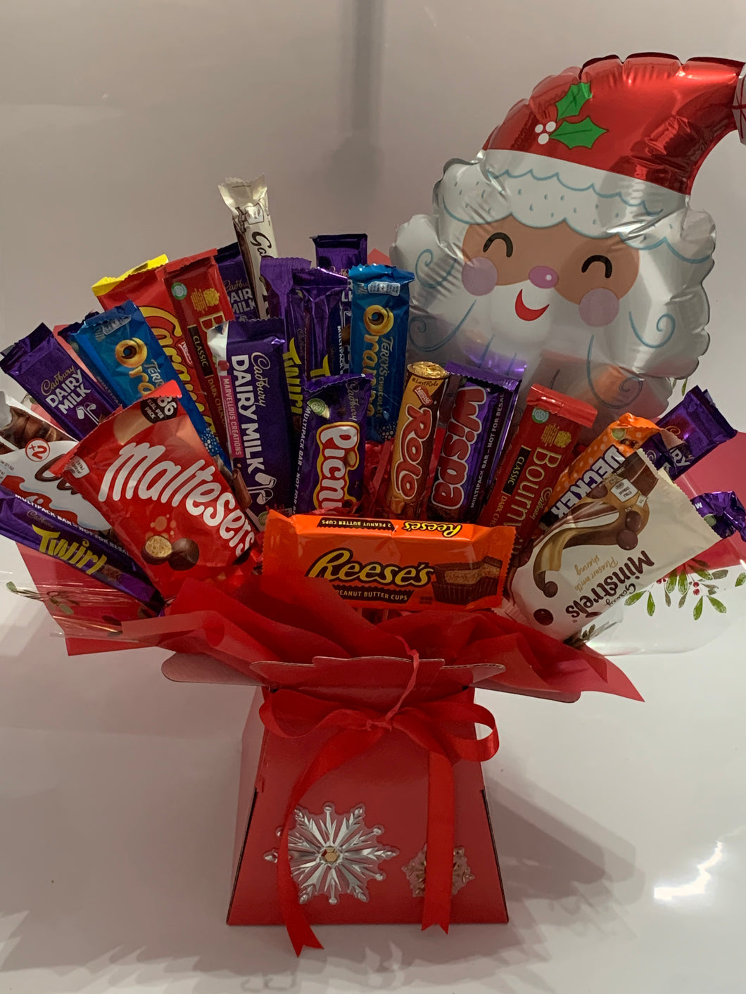 Extra large 25 bar mixed Christmas chocolate bouquet L R Craft